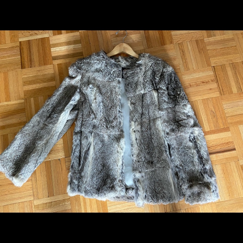 Vintage real rabbit fur coat